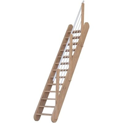 StarWood Treppen StarWood Treppe Samos Eiche Holz-Edelstahl-Geländer Weiß Ganze Stufen FSC® StarWood Treppen StarWood Treppe Samos Eiche Holz-Edelstahl-Geländer Weiß Ganze Stufen FSC®