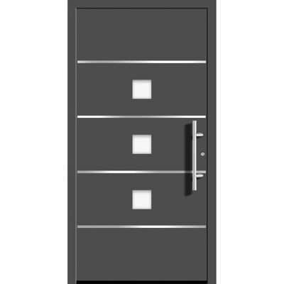 Splendoor Moderno Aluminium-Haustür Moderno M370/P 110 x 210 cm Anthrazit Metallic Anschlag Rechts Splendoor Moderno Aluminium-Haustür Moderno M370/P 110 x 210 cm Anthrazit Metallic Anschlag Rechts
