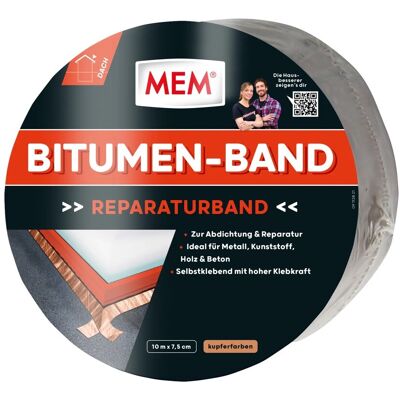MEM Bitumenband Schwarz 7,5 cm 10 m - Bitumenband MEM Bitumenband Schwarz 7,5 cm 10 m - Bitumenband