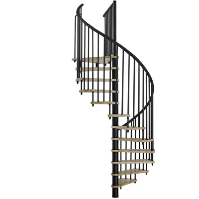 Minka Spindeltreppe Spiral Effect Ø 120 cm Eiche Schwarz Raumhöhe bis 305 cm Minka Spindeltreppe Spiral Effect Ø 120 cm Eiche Schwarz Raumhöhe bis 305 cm