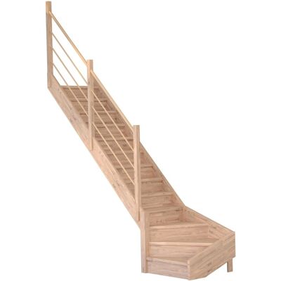 StarWood Treppen Treppe Mykonos Pro Eiche Gewendelt L 80 cm Setzstufen Holz-Design-Geländer FSC® StarWood Treppen Treppe Mykonos Pro Eiche Gewendelt L 80 cm Setzstufen Holz-Design-Geländer FSC®