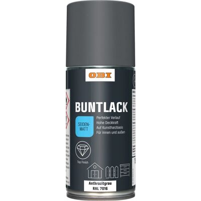 OBI Buntlack Spray LH Anthrazit RAL 7016 seidenmatt 150 ml OBI Buntlack Spray LH Anthrazit RAL 7016 seidenmatt 150 ml