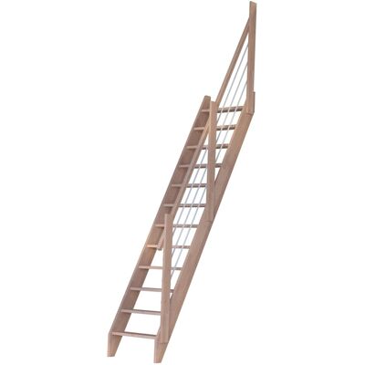 StarWood Treppen StarWood Treppe Buche 3000 Holz-Edelstahl-Geländer Weiß Basic FSC® StarWood Treppen StarWood Treppe Buche 3000 Holz-Edelstahl-Geländer Weiß Basic FSC®