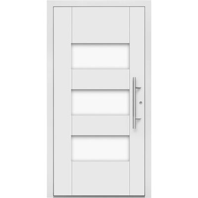 Splendoor Moderno Aluminium-Haustür Moderno M500/P 110 cm x 210 cm Weiß Anschlag Rechts Splendoor Moderno Aluminium-Haustür Moderno M500/P 110 cm x 210 cm Weiß Anschlag Rechts