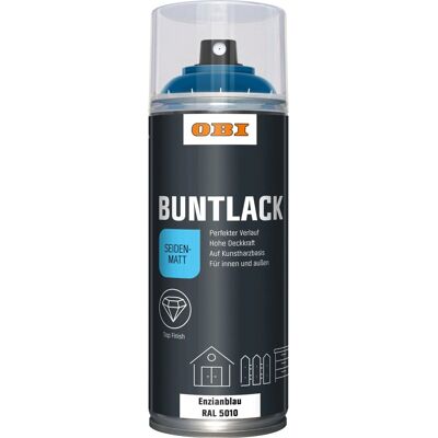 OBI Buntlack Spray RAL 5010 Enzianblau seidenmatt 400 ml OBI Buntlack Spray RAL 5010 Enzianblau seidenmatt 400 ml