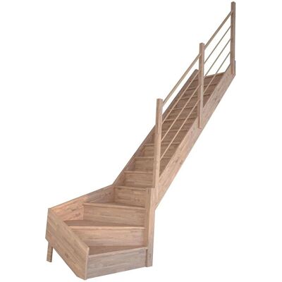 STARWOOD Rhodos Massivholztreppe, 13 Stufen, Eiche, gewendelt STARWOOD Rhodos Massivholztreppe, 13 Stufen, Eiche, gewendelt