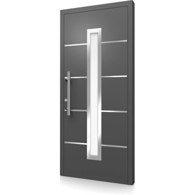 Splendoor Moderno Aluminium-Haustür Moderno M410/P 110 x 210 cm Anthrazit Metallic Anschlag Links Splendoor Moderno Aluminium-Haustür Moderno M410/P 110 x 210 cm Anthrazit Metallic Anschlag Links