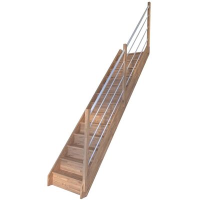 StarWood Treppen StarWood Treppe Rhodos Eiche Ger. Setzstufen Holz-Edelstahl-Geländer Weiß R FSC® StarWood Treppen StarWood Treppe Rhodos Eiche Ger. Setzstufen Holz-Edelstahl-Geländer Weiß R FSC®