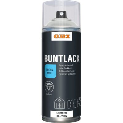 OBI Buntlack Spray RAL 7035 Lichtgrau seidenmatt 400 ml OBI Buntlack Spray RAL 7035 Lichtgrau seidenmatt 400 ml
