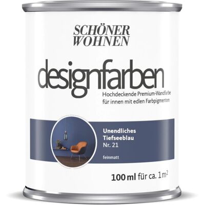 Schöner Wohnen Designfarben Unendliches Tiefseeblau 100 ml Schöner Wohnen Designfarben Unendliches Tiefseeblau 100 ml