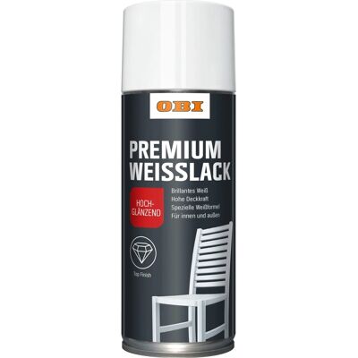 OBI Premium Weißlack Spray hochglänzend 400 ml OBI Premium Weißlack Spray hochglänzend 400 ml