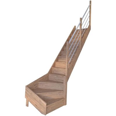 StarWood Treppen StarWood Treppe Rhodos Eiche Gew. R Setzstufen Holz-Edelstahl-Geländer Weiß FSC® StarWood Treppen StarWood Treppe Rhodos Eiche Gew. R Setzstufen Holz-Edelstahl-Geländer Weiß FSC®