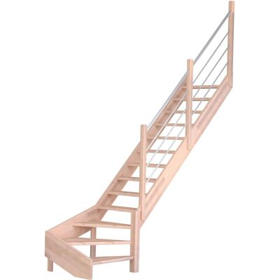 StarWood Treppen Treppe Mykonos Pro Buche Gew. R 80 cm Holz-Edelstahl-Geländer FSC® StarWood Treppen Treppe Mykonos Pro Buche Gew. R 80 cm Holz-Edelstahl-Geländer FSC®