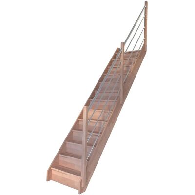 StarWood Treppen StarWood Treppe Rhodos Buche Gerade Setzstufen Holz-Edelstahl-Geländer R FSC® StarWood Treppen StarWood Treppe Rhodos Buche Gerade Setzstufen Holz-Edelstahl-Geländer R FSC®