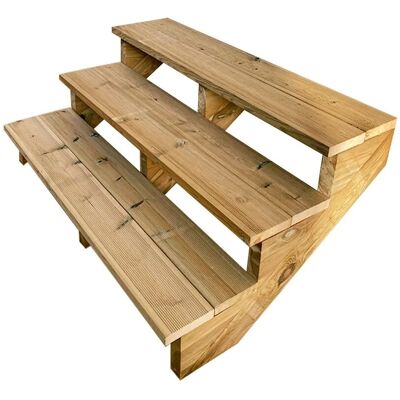 VINUOVO - Außen-Holztreppe - 54cm - Treppenset VINUOVO - Außen-Holztreppe - 54cm - Treppenset