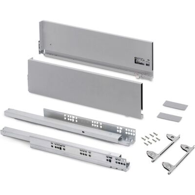 Emuca Aussenschublade Vertex mit 3D Regelung Höhe 178 mm 40 kg Tiefe 350 mm Stahl Grau Metallic Emuca Aussenschublade Vertex mit 3D Regelung Höhe 178 mm 40 kg Tiefe 350 mm Stahl Grau Metallic