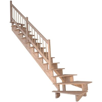 StarWood Treppen Treppe Lindos Pro Eiche Gewendelt L 80 cm Holz-Design-Geländer FSC® StarWood Treppen Treppe Lindos Pro Eiche Gewendelt L 80 cm Holz-Design-Geländer FSC®