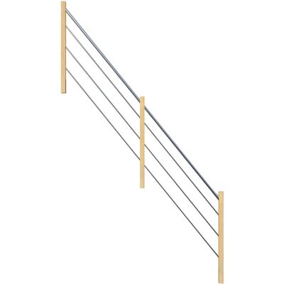 StarWood Treppen StarWood Holz-Edelstahl-Geländer Fichte Links StarWood Treppen StarWood Holz-Edelstahl-Geländer Fichte Links