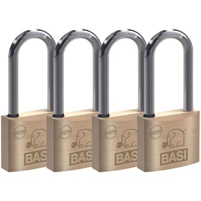 Basi Vorhangschloss Set 4* VHS 612H Breite 40 mm Bügelhöhe 40 mm Gleichschließend mit Wasserstop Messinggehäuse Basi Vorhangschloss Set 4* VHS 612H Breite 40 mm Bügelhöhe 40 mm Gleichschließend mit Wasserstop Messinggehäuse