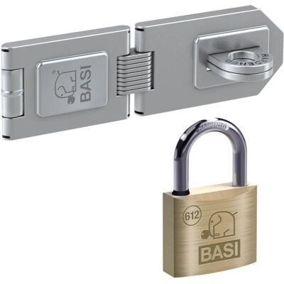 Basi Sicherheitsüberfalle mit Messing Vorhangschloss und Wasserstop 1 Gelenk Basi Sicherheitsüberfalle mit Messing Vorhangschloss und Wasserstop 1 Gelenk