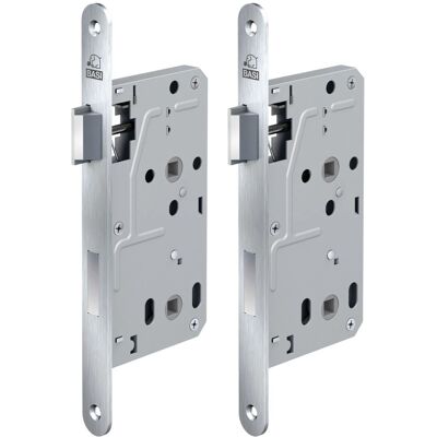 Basi Zimmertürschloss ES 929 BAD DIN Links Rundstulp 20 mm Edelstahl Falle Kunststoff Riegel Aluminium 2er Set Basi Zimmertürschloss ES 929 BAD DIN Links Rundstulp 20 mm Edelstahl Falle Kunststoff Riegel Aluminium 2er Set