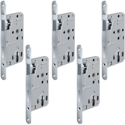 Basi Zimmertürschloss ES 928 PZW DIN Rechts/Links Rundstulp 20 mm Edelstahl Falle/Riegel Aluminium 5er Set Basi Zimmertürschloss ES 928 PZW DIN Rechts/Links Rundstulp 20 mm Edelstahl Falle/Riegel Aluminium 5er Set