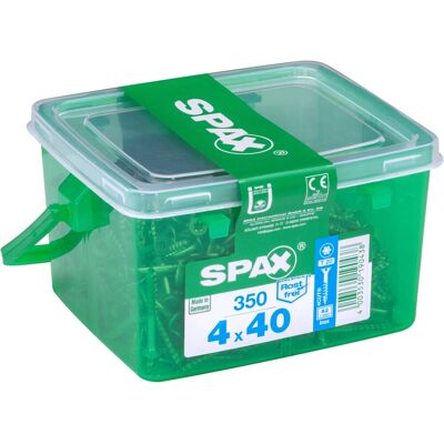 SPAX Edelstahl-Schrauben - 4 x 40 mm, 350 Stück, Teilgewinde, Senkkopf - T-STAR plus T20 SPAX Edelstahl-Schrauben - 4 x 40 mm, 350 Stück, Teilgewinde, Senkkopf - T-STAR plus T20