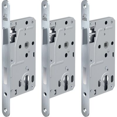 Basi Zimmertürschloss ES 928 PZW DIN Rechts/Links Rundstulp 20 mm Edelstahl Falle/Riegel Aluminium 3er Set Basi Zimmertürschloss ES 928 PZW DIN Rechts/Links Rundstulp 20 mm Edelstahl Falle/Riegel Aluminium 3er Set