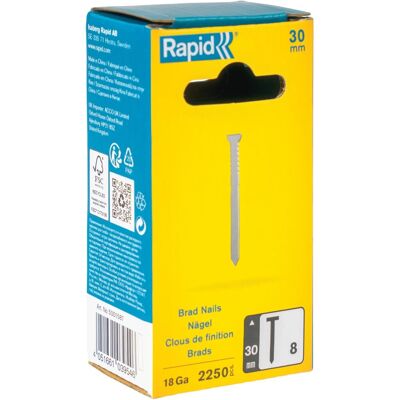 Rapid 18ga 30mm Galvanisierte Nägel - 2250 Stück Rapid 18ga 30mm Galvanisierte Nägel - 2250 Stück