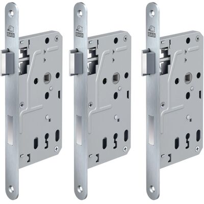 Basi Zimmertürschloss ES 927 BB DIN Links Rundstulp 20 mm Edelstahl Falle Kunststoff Riegel Aluminium 3er Set Basi Zimmertürschloss ES 927 BB DIN Links Rundstulp 20 mm Edelstahl Falle Kunststoff Riegel Aluminium 3er Set