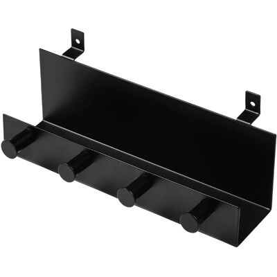 DenPanels Regal schwarz mit 4 Haken 21,5 cm inkl. Schrauben DenPanels Regal schwarz mit 4 Haken 21,5 cm inkl. Schrauben