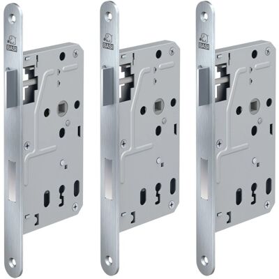 Basi Zimmertürschloss ES 927 BB DIN Rechts/Links Rundstulp 20 mm Edelstahl Falle/Riegel Aluminium 3er Set Basi Zimmertürschloss ES 927 BB DIN Rechts/Links Rundstulp 20 mm Edelstahl Falle/Riegel Aluminium 3er Set