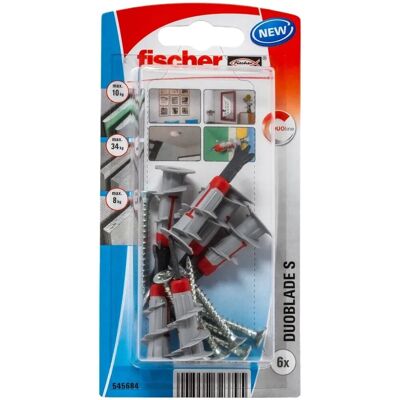Fischer Gipskartondübel Duoblade S K mit Spanplattenschraube je 6 Stück Fischer Gipskartondübel Duoblade S K mit Spanplattenschraube je 6 Stück