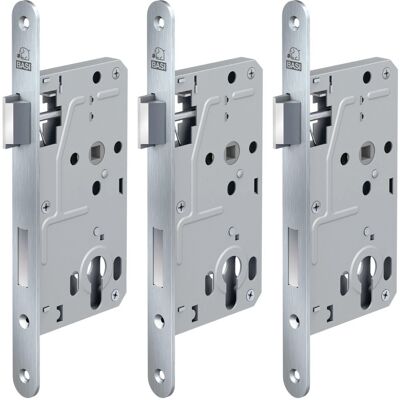 Basi Zimmertürschloss ES 92 8 PZW DIN Links Rundstulp 20 mm Edelstahl Falle Kunststoff Riegel Aluminium 3er Set Basi Zimmertürschloss ES 92 8 PZW DIN Links Rundstulp 20 mm Edelstahl Falle Kunststoff Riegel Aluminium 3er Set