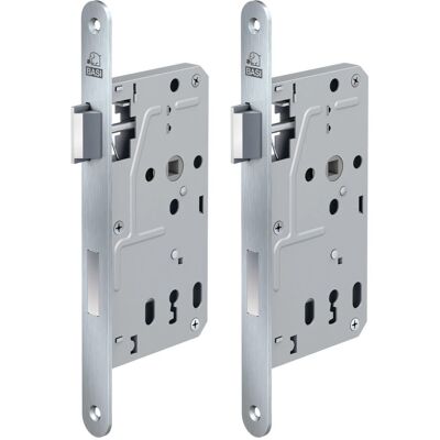 Basi Zimmertürschloss ES 927 BB DIN Links Rundstulp 20 mm Edelstahl Falle Kunststoff Riegel Aluminium 2er Set Basi Zimmertürschloss ES 927 BB DIN Links Rundstulp 20 mm Edelstahl Falle Kunststoff Riegel Aluminium 2er Set