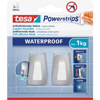 Tesa Powerstrips Haken Edelstahl-Kunststoff Small 2 Stück Tesa Powerstrips Haken Edelstahl-Kunststoff Small 2 Stück
