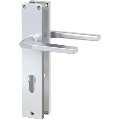Basi Langschild Garnitur ZB 4100 Alu F1 Eckig Lochung Profilzylinder Basi Langschild Garnitur ZB 4100 Alu F1 Eckig Lochung Profilzylinder