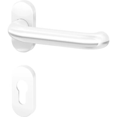 Basi 1/2-Schmalrahmen-Garnitur ZB 3150 PZ oval o. Schraubverb. Edelstahl Weiß Basi 1/2-Schmalrahmen-Garnitur ZB 3150 PZ oval o. Schraubverb. Edelstahl Weiß