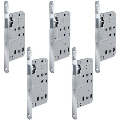 Basi Zimmertürschloss ES 929 BAD DIN Rechts/Links Rundstulp 20 mm Edelstahl Falle/Riegel Aluminium 5er Set Basi Zimmertürschloss ES 929 BAD DIN Rechts/Links Rundstulp 20 mm Edelstahl Falle/Riegel Aluminium 5er Set