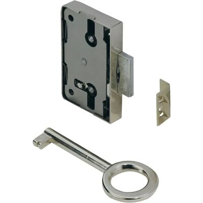 Hettich Nutbart-Aufschraubschloss 60 mm x 43 mm x 8,7 mm Stahl vernickelt Hettich Nutbart-Aufschraubschloss 60 mm x 43 mm x 8,7 mm Stahl vernickelt