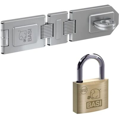 Basi Sicherheitsüberfalle mit Messing Vorhangschloss und Wasserstop 2 Gelenke Basi Sicherheitsüberfalle mit Messing Vorhangschloss und Wasserstop 2 Gelenke
