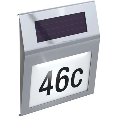 Basi SolarHausnummer SHN 200 Edelstahl 2 Weiße LEDs Solarbetrieben Zahlen/Buchstaben Set inkl. Basi SolarHausnummer SHN 200 Edelstahl 2 Weiße LEDs Solarbetrieben Zahlen/Buchstaben Set inkl.