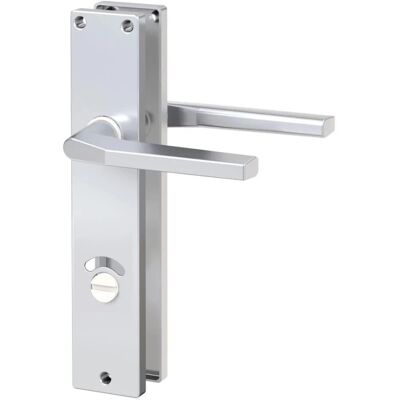 Basi Langschild Garnitur ZB 4100 Alu F1 Eckig Lochung WC/Bad Basi Langschild Garnitur ZB 4100 Alu F1 Eckig Lochung WC/Bad