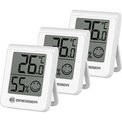 BRESSER HumiTemp Thermo- und Hygrometer 3er-Set Weiß BRESSER HumiTemp Thermo- und Hygrometer 3er-Set Weiß