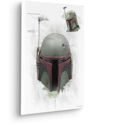 Komar Keilrahmenbild Star Wars Boba Fett Helmet Sketch Grau Komar Keilrahmenbild Star Wars Boba Fett Helmet Sketch Grau