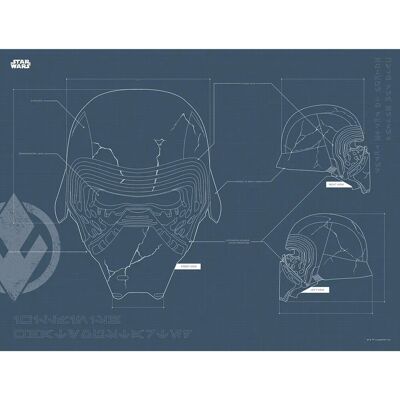 Komar - Star Wars EP9 Kylo Helmet - Schwarz-Weiß - Wandbild Komar - Star Wars EP9 Kylo Helmet - Schwarz-Weiß - Wandbild