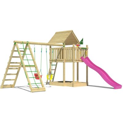 Jungle Gym Spiel Canopy Holz Doppelschaukel Kletterbock Rutsche Fuchsia Jungle Gym Spiel Canopy Holz Doppelschaukel Kletterbock Rutsche Fuchsia