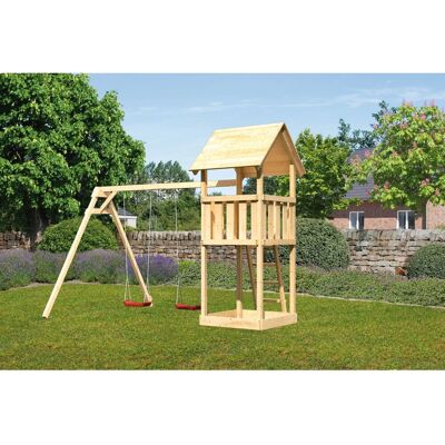Karibu Kinderspielturm Lotti Set Schaukelanbau Doppel Karibu Kinderspielturm Lotti Set Schaukelanbau Doppel