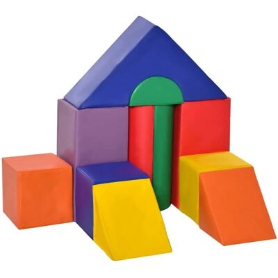 HOMCOM Bausteinset Kunstleder EPE Bunt 25L x 25B x 50H cm HOMCOM Bausteinset Kunstleder EPE Bunt 25L x 25B x 50H cm