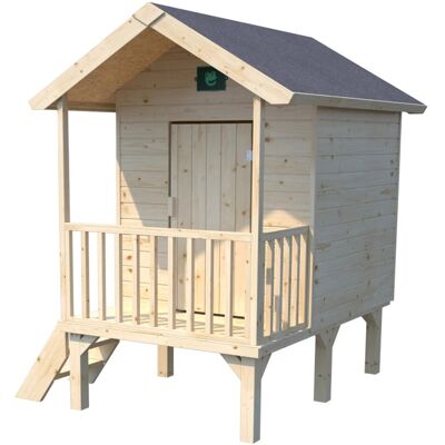 Soulet Hochwertiges Kinder-Holzhaus Kangourou mit Überdachung Soulet Hochwertiges Kinder-Holzhaus Kangourou mit Überdachung
